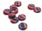 10 13mm Red Pink Blue and Purple Striped Resin Flat Round Plastic Four Hole Buttons